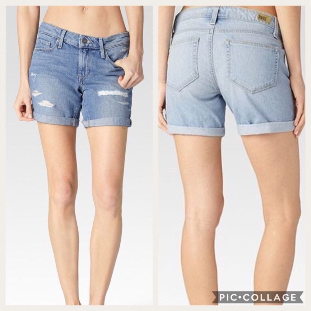 Paige Grant Mid Rise Destroyed Boyfriend Shorts